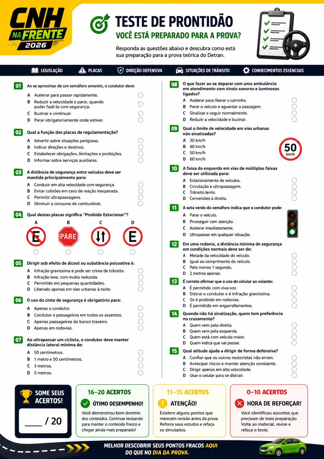 Teste de prontidão: você está preparado para a prova?